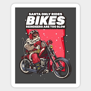 Biker Santa Motorcycle Bikers Christmas Biker Gang Sticker